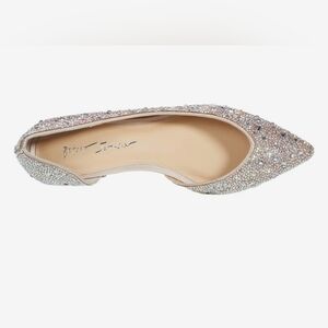 Betsey Johnson The Blue Reeve Flats Shoes Size 10 Jewel Encrusted Rhinestones